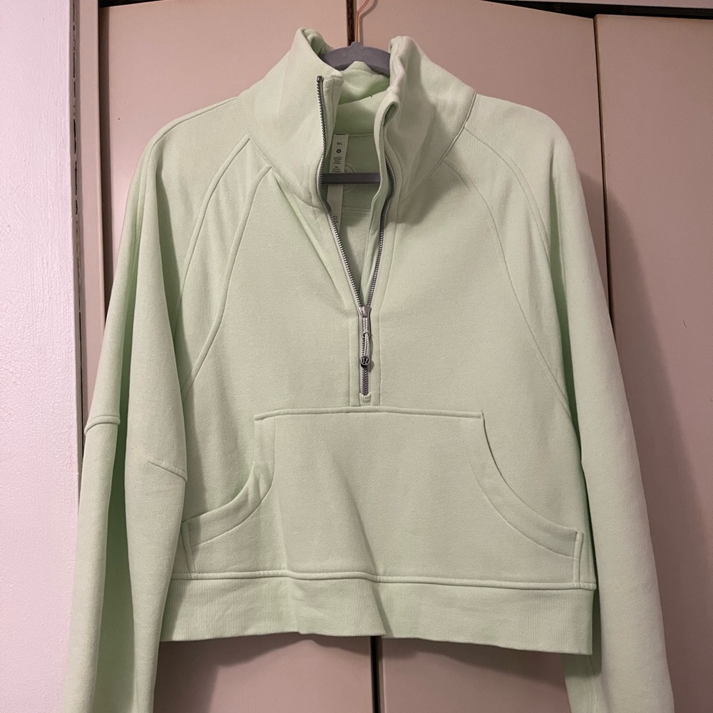 lululemon x Orangetheory Light Green Scuba Funnel Neck Half Zip - Picture 2 of 3